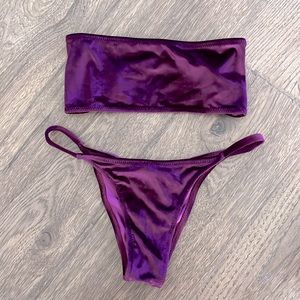 White Fox Purple Velvet Bikini